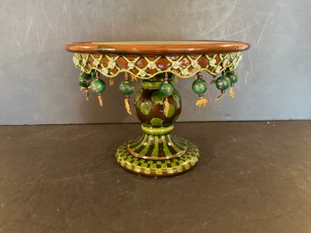 MacKenzie Childs Wittika Pottery Cake Stand