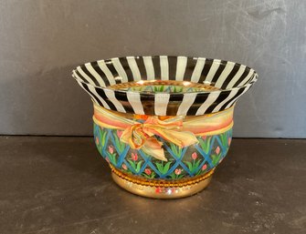 MacKenzie Childs Circus Pattern Tulip Flared Top Bowl