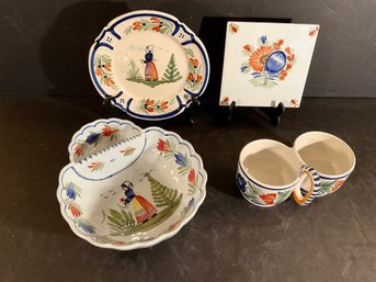 4 Vintage Quimper Table Items