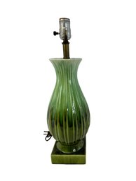 Mid Century Green Drip Glaze Ceramic Lamp