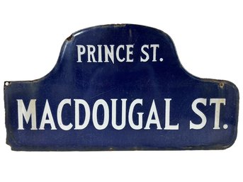 New York City Macdougal St Blue Enamel NYC Street Sign