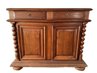 French Provincial Barley Twist Walnut Sideboard