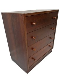 Danish Modern Bachelors Walnut 4 Drawer Chest