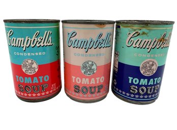 Trio Of Limited Edition Andy Warhol Campbells Soup Cans