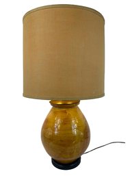 Gold Glazed Studio Art Pottery Lamp, Mid Century