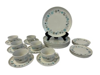 24 Pc. Set Of MCM Fransiscan Del Mar Dishes