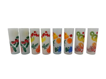 1950s Federal Glass Frosted Tom Collins Tumblers, Set Of 8