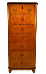 Biedermeier Style Figured Maple 7 Drawer Lingerie Chest