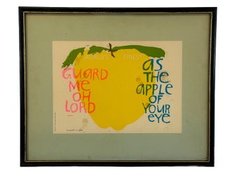 1968 Print By Sister Corita Kent, 'song With An Apple'