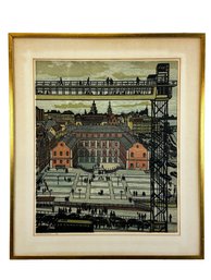 Svenolov Ehren (Sweden, 1927-2004) Color Lithograph, Katarina Lift Stockholm Sweden