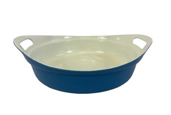 Sky Blue Cast Iron Enamel Double Handed Pan