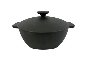 Danish Cast Iron Lided Black Roasting Pan With Heat Diffuser