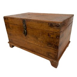 Petite Teak Wood Lift Top Trunk