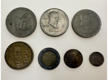 Lot Of 7 Mexican Coins