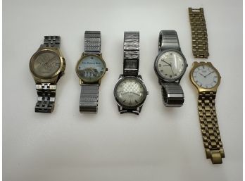 Lot Of 5 Vintage Men's Wrist Watches