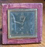 #10 - German Semca Leather Wrapped Easel Traveling Alarm Clock - Untested