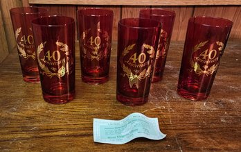 West Virginia Glass Company 40th Anniversary Glasses