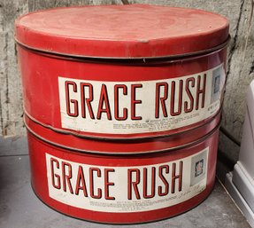 2 Large Grace Rush Fruit Cake Tins