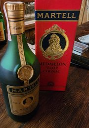 1960s Vintage Bottle With Original Box - Martell Medallions V.s.o.p. Cognac