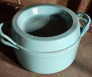 Robin's Egg Blue Doufeu Cast Iron Pot 24 - Please Read