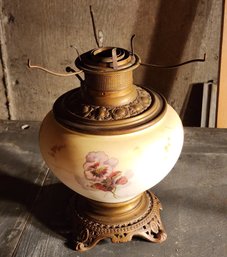 1886 The Rochester Lamp Company Hand Painted Pansy