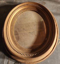 14 X 12 Gold Oval Mirror - Needs Some Wood Filler Repair