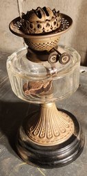 Brass And Glass Oil Lamp 13'