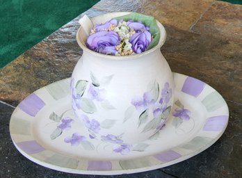 Purple Dish And Vase