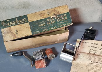 Vaughans Pea Huller And Bean Slicer With Original Box