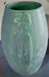 9' Vase- Green With Floral Design
