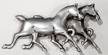 Antique Sterling Silver Horse Pin - 2'
