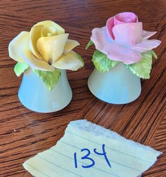 #134 - Staffordshire Flower Salt & Pepper