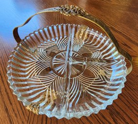 Glass Dish W/ Metal Holder