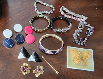 Earrings, Bracelets, Pin