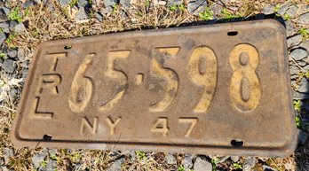 1947 Trailer License Plate - NY 65-598
