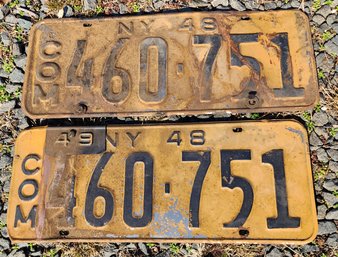 2 - 1948 Commercial License Plates  - NY 460-751