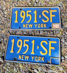 1972 License Plates - NY 1951-SF