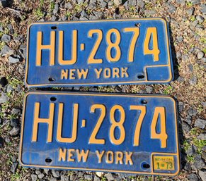 1973 License Plates  - NY - HU 2874