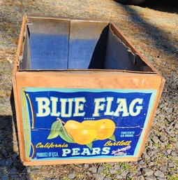 Blue Flag Di Giorgio Wood Fruit Crate