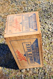 2 - Libbys Corned Beef Wood Crates