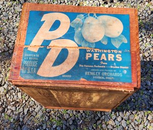P D Washington Pears Wood Crate