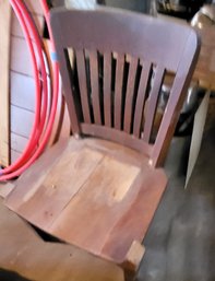 Solid Wood Chair - Missing Arms - Seat Is A Thick Slab