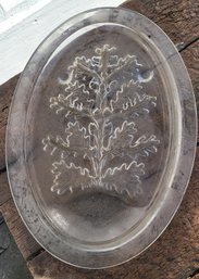 Glass Meat Plate - Tree Design