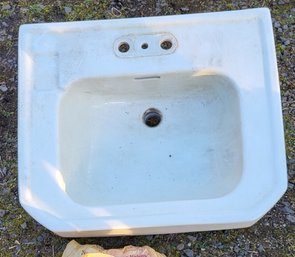 Vintage Enamel Sink 20 X 24 With Brackets