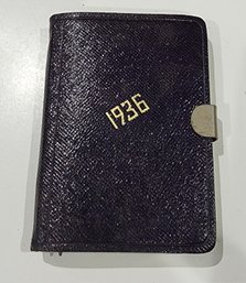Unused - 3' - 1936 Date Book - Side Clip Slides Out To Open - In To Close
