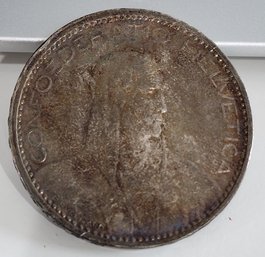 1923 B Swiss 5 Franc Coin