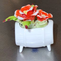Napcoware Porcelain Barrel With Flowers