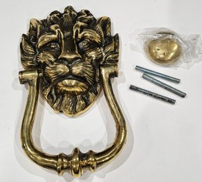 Heavy Brass Lion Head Door Knocker