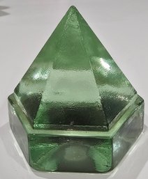 Glass Paperweight  - Pyramid Shaped 4.5' X 4.5'