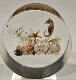 Lucite Paperweight - Seahorse